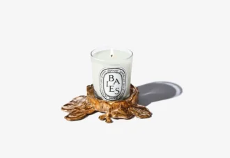 Piccolo portacandela in bronzo dorato – per candele classiche Piccolo portacandela in bronzo dorato – per candele classiche