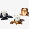 Piccolo portacandela in bronzo dorato – per candele classiche