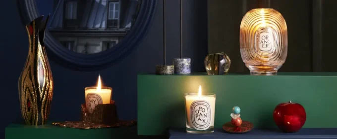 Piccolo portacandela in bronzo dorato – per candele classiche